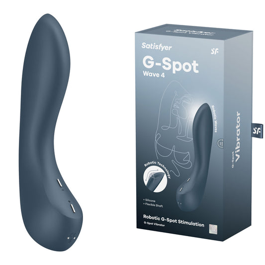 Satisfyer G-Spot Wave 4 - Dark Blue 21 cm USB Rechargeable Vibrator with Robotic G-Spot Stimulation Blue - Club X