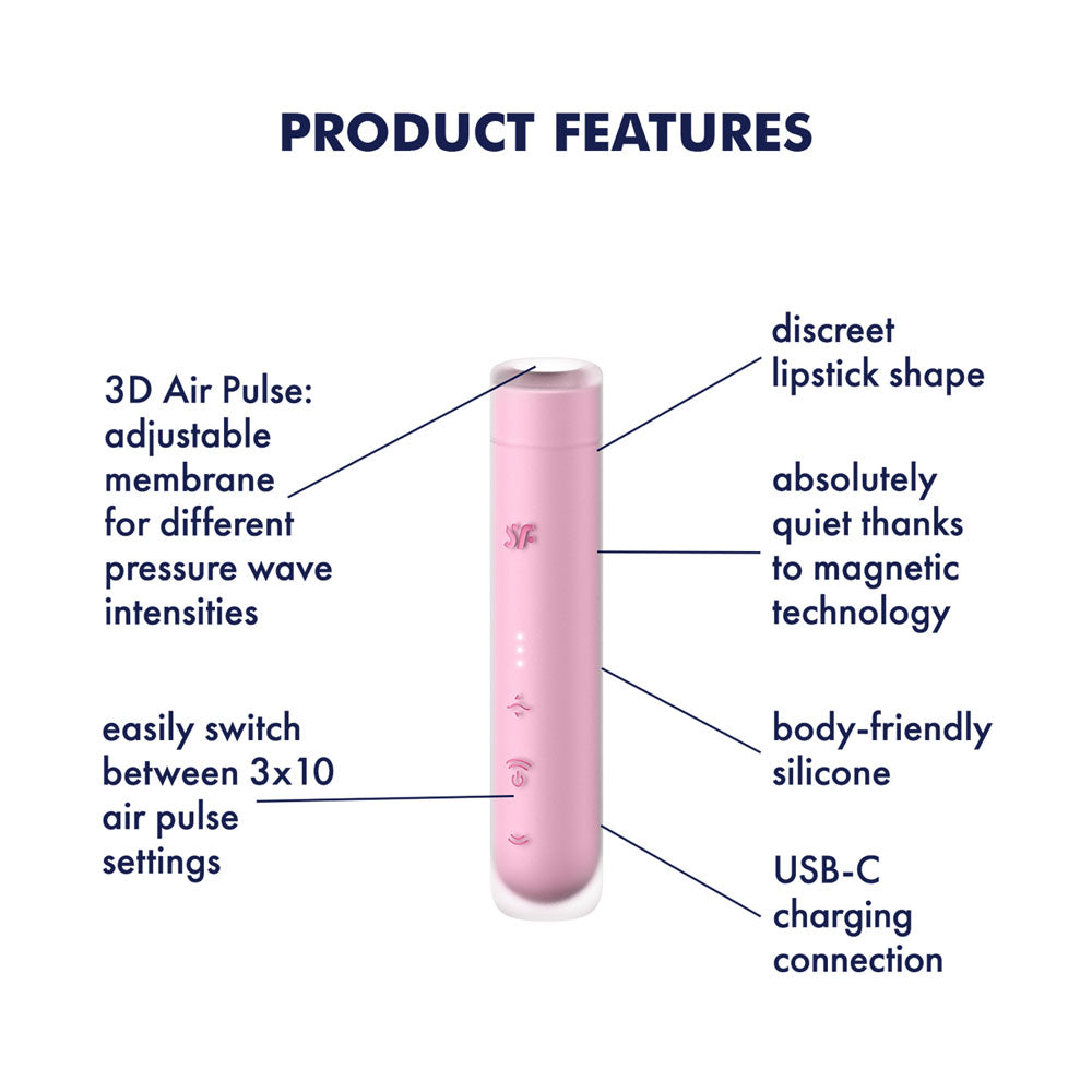 Satisfyer First Kiss - Pink USB Rechargeable Air Pulse Stimulator Satisfyer