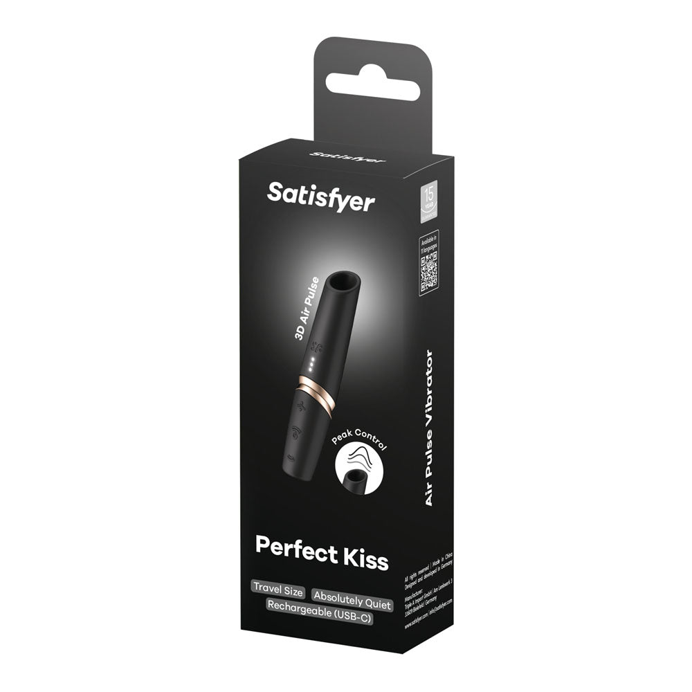 Satisfyer Perfect Kiss - Black USB Rechargeable Air Pulse Stimulator Satisfyer