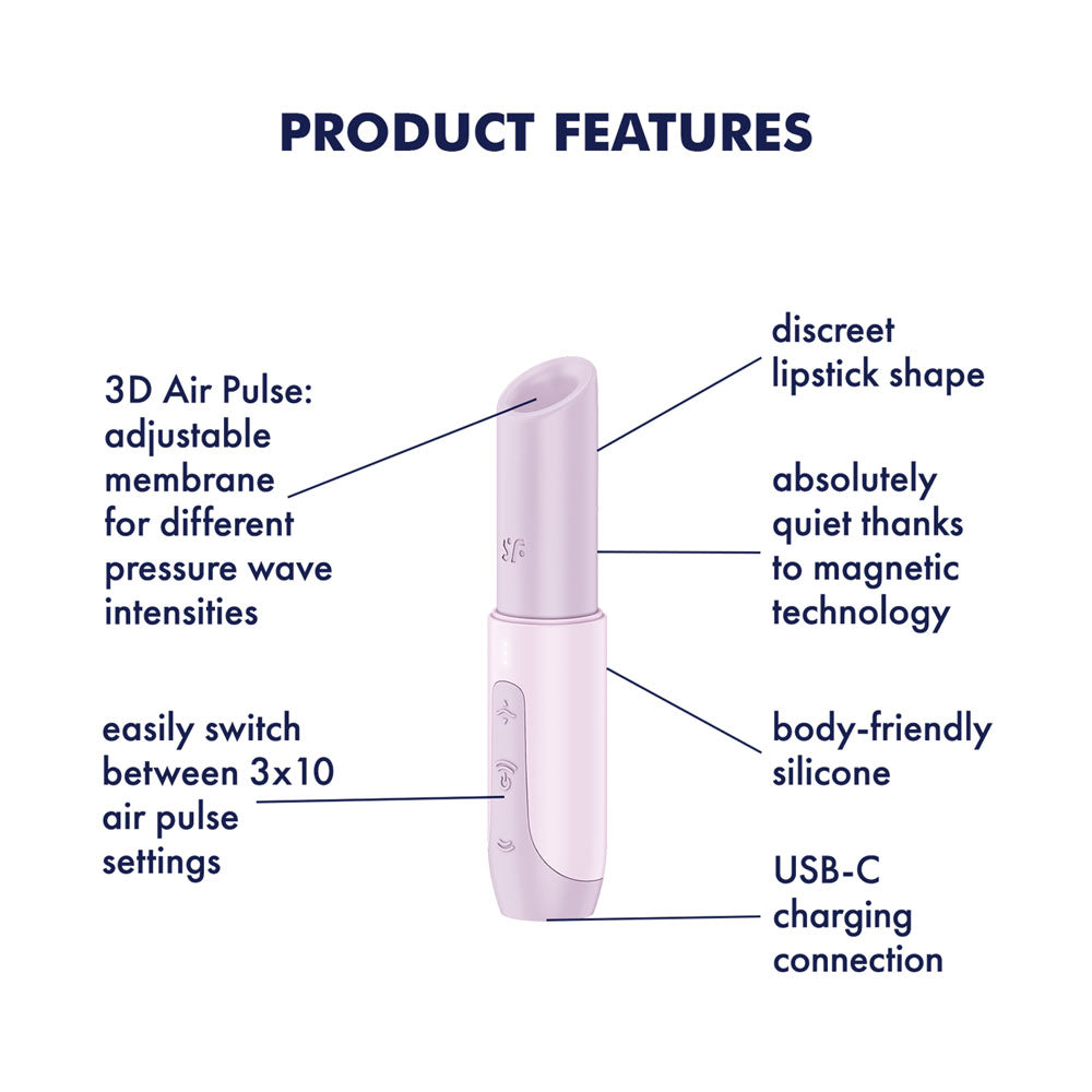 Satisfyer Secret Kiss - Lilac USB Rechargeable Air Pulse Stimulator Satisfyer