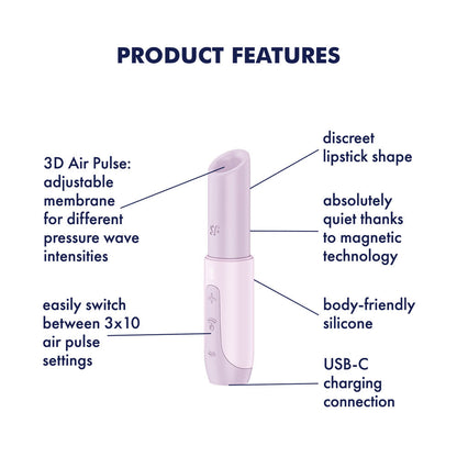 Satisfyer Secret Kiss - Lilac USB Rechargeable Air Pulse Stimulator Satisfyer