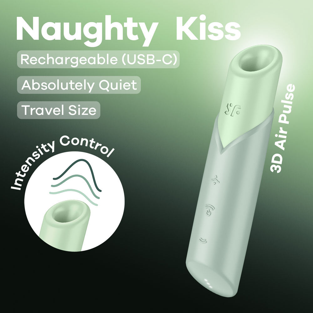 Satisfyer Naughty Kiss - Mint Green USB Rechargeable Air Pulse Stimulator Satisfyer
