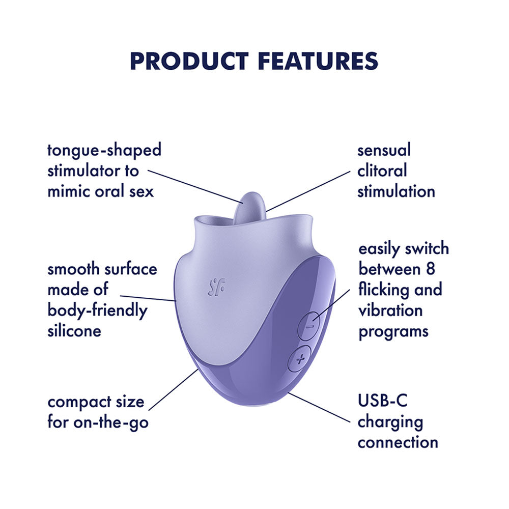 Satisfyer Tongue Dancer - Purple USB Rechargeable Flicking Stimulator Satisfyer