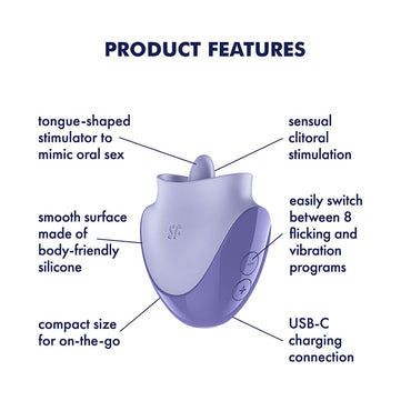 Satisfyer Tongue Dancer - Purple USB Rechargeable Flicking Stimulator Satisfyer