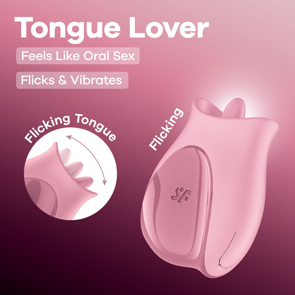 Satisfyer Tongue Lover pink flicking clitoral stimulator - ClubX Australia