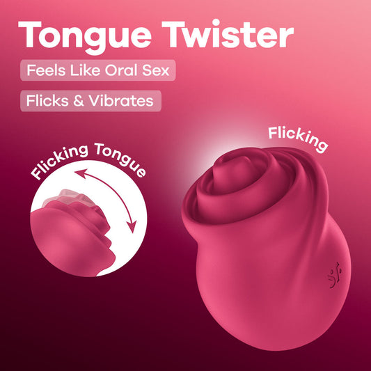 Satisfyer Tongue Twister - Pink USB Rechargeable Stimulator Satisfyer
