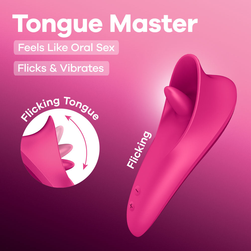 Satisfyer Tongue Master - Pink 14.4 cm USB Rechargeable Flicking Clitoral Stimulator Satisfyer