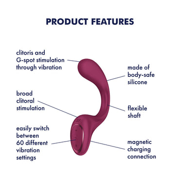 Satisfyer G For Goddess 2 - Wine Red - Wine Red 18.8 cm USB Rechargeable Vibrator with Clit Stim Satisfyer