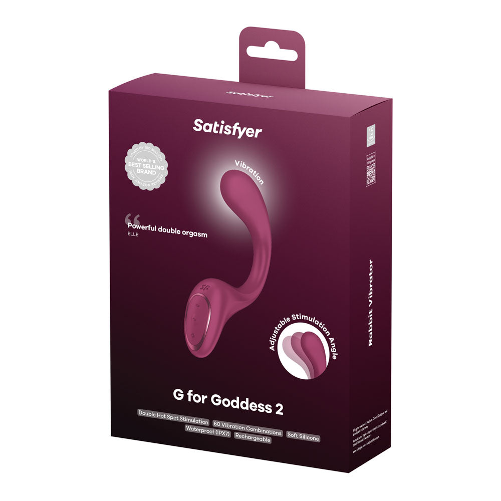 Satisfyer G For Goddess 2 - Wine Red - Wine Red 18.8 cm USB Rechargeable Vibrator with Clit Stim Satisfyer