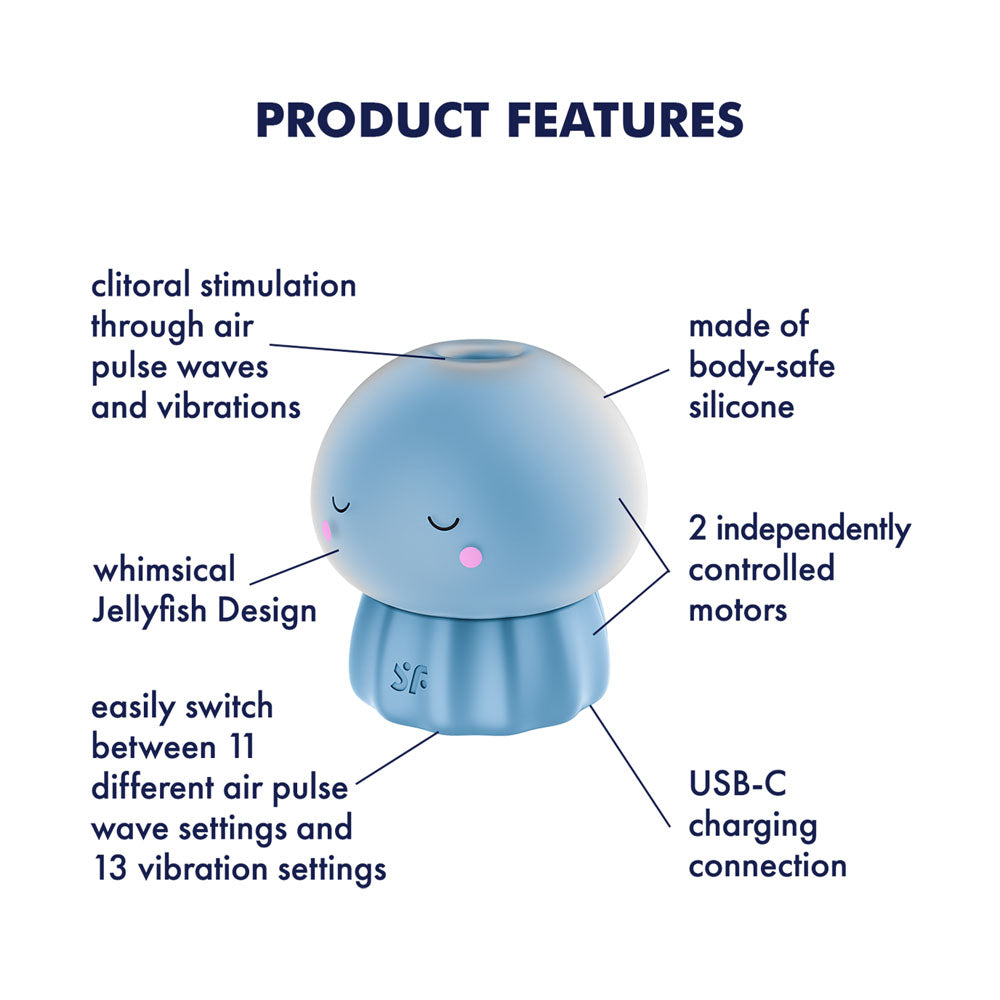 Satisfyer Jelly-cious - Blue USB Rechargeable Air Pulse Stimulator Satisfyer