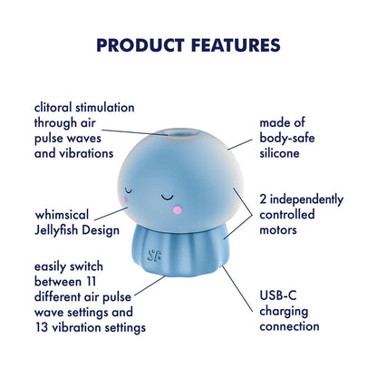 Satisfyer Jelly-cious - Blue USB Rechargeable Air Pulse Stimulator Satisfyer