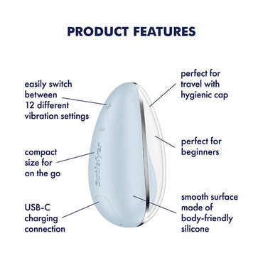 Satisfyer Drop To Go - Blue - Blue USB Rechargeable Clitoral Stimulator Satisfyer