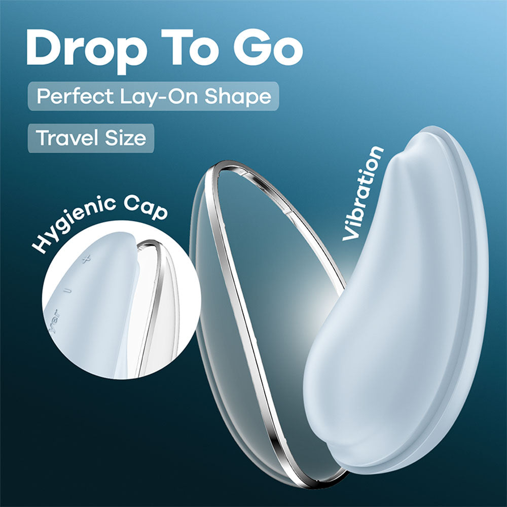 Satisfyer Drop To Go - Blue - Blue USB Rechargeable Clitoral Stimulator Satisfyer