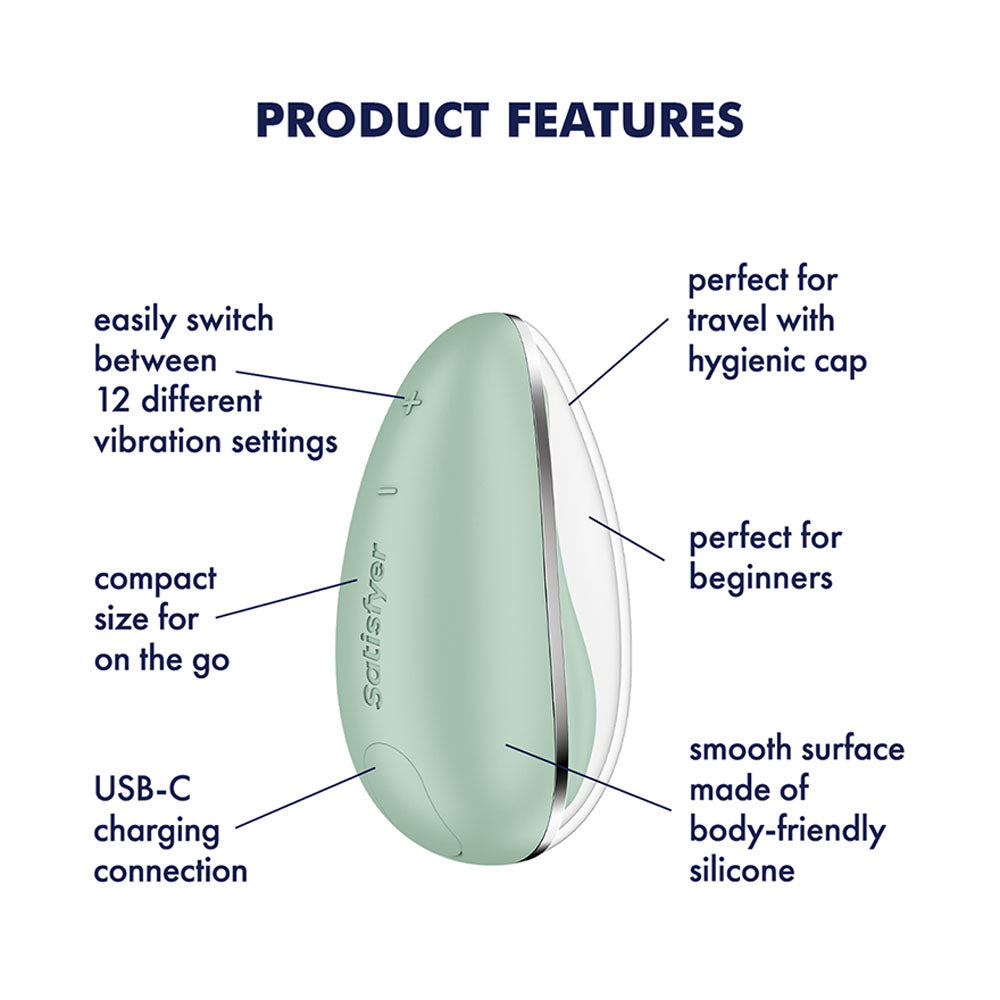 Satisfyer Drop To Go - Mint - Mint Green USB Rechargeable Clitoral Stimulator Satisfyer