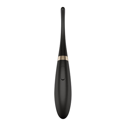 Satisfyer Tip Tease - Black - Black USB Rechargeable Vibrator with Twirling Tip