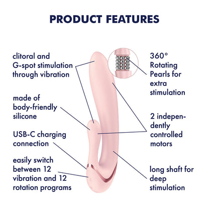 Satisfyer Pearl Bunny 3 - Pink 20.7 cm USB-C Rechargeable Rabbit Vibrator Satisfyer