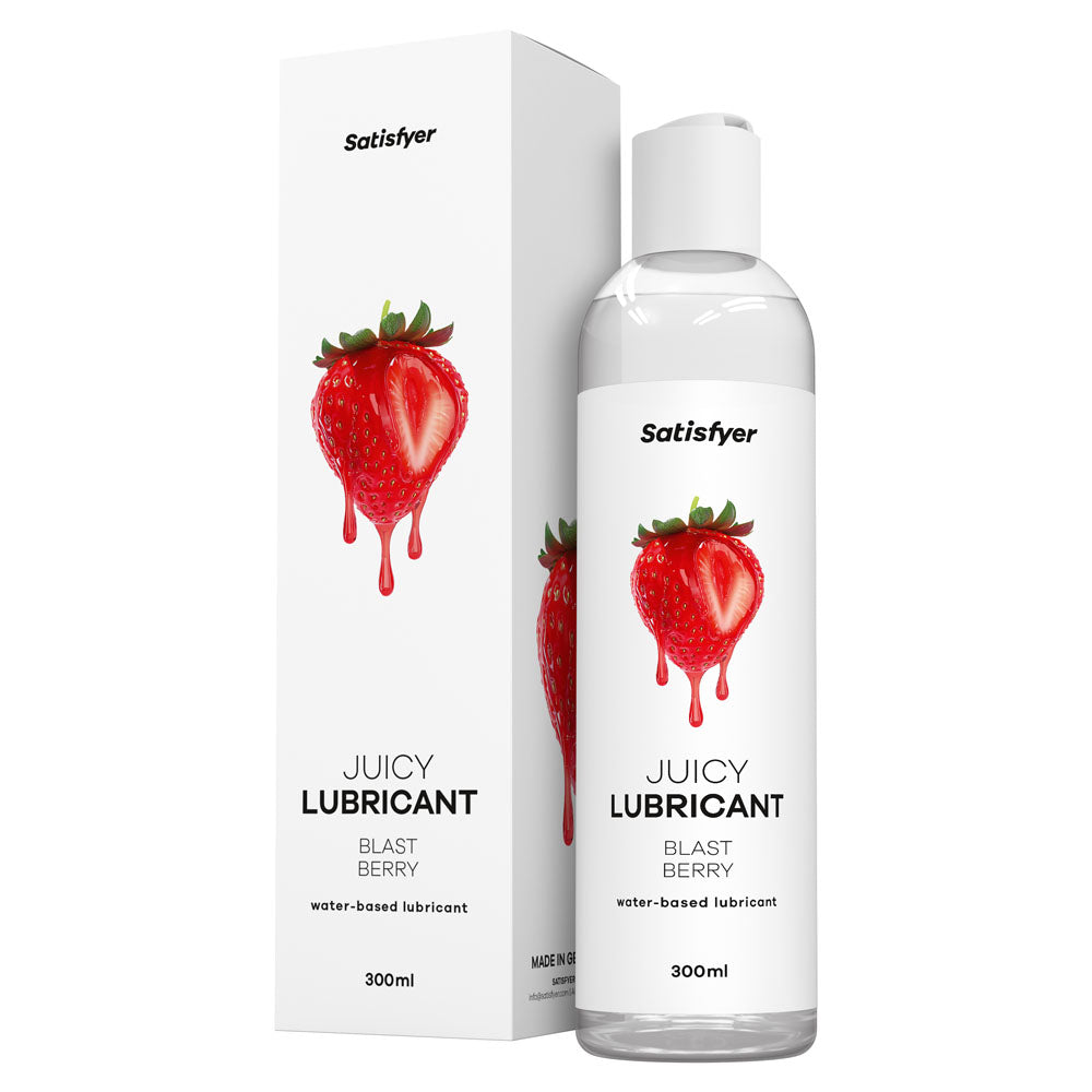 Satisfyer Juicy Lubricant 300 ml Blast Berry - Strawberry Scented Water Based Lubricant - 300 ml Bottle Satisfyer