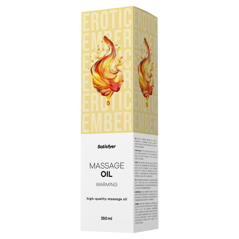 Satisfyer Massage Oil 250 ml Warming - Unscented Warming Massage Oil - 250 ml Bottle Satisfyer