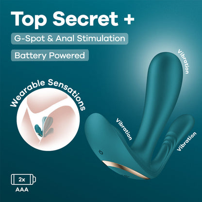 Satisfyer Top Secret + - Battery Series - Green Wearable Vibrator Satisfyer