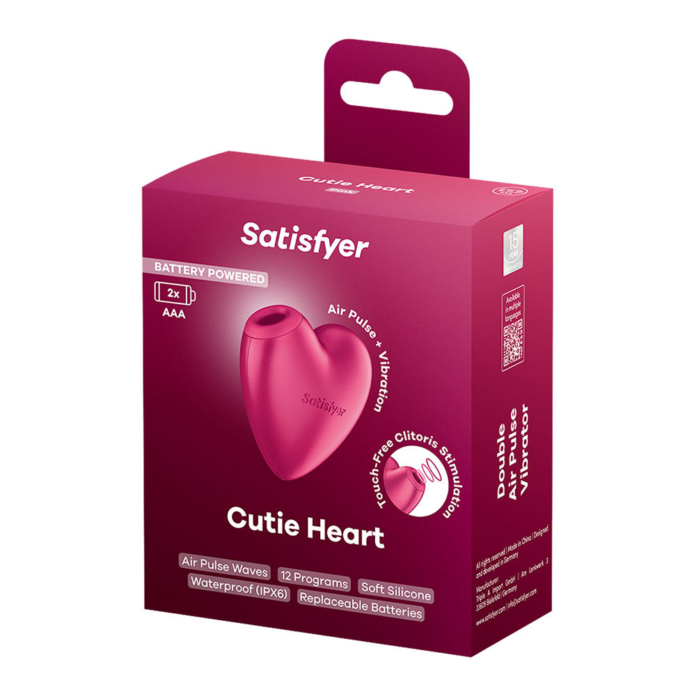 Satisfyer Cutie Heart - Battery Operated - Pink Air Pulsation Stimulator with Vibration Satisfyer