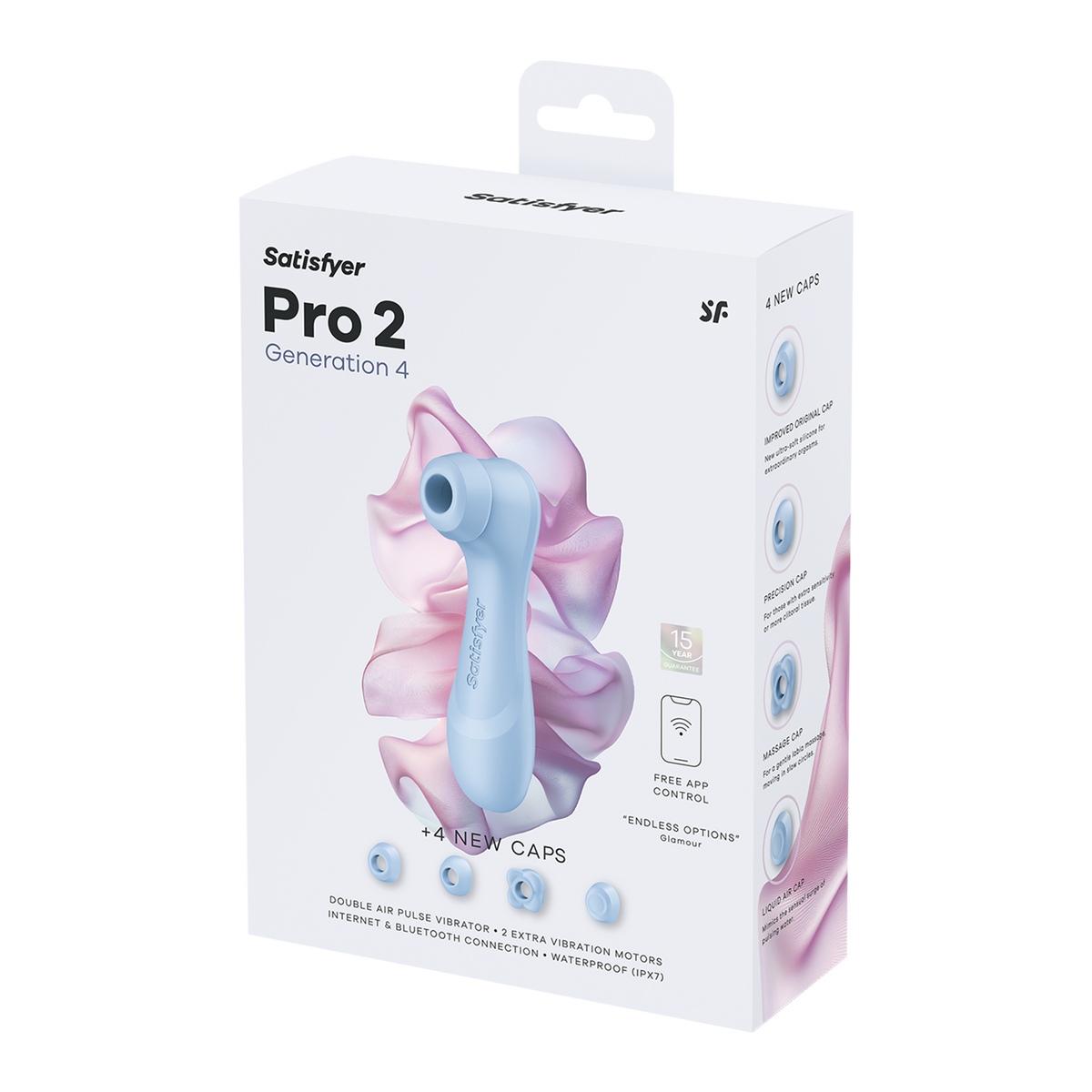 Satisfyer Pro 2 Generation 4 - Serene Blue Touch-Free USB-C Rechargeable Clitoral Stimulator with App Control