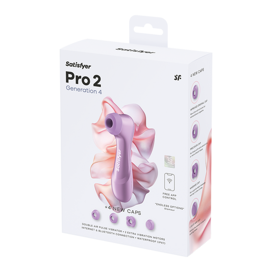 Satisfyer Pro 2 Generation 4 - Amethyst Touch-Free USB-C Rechargeable Clitoral Stimulator with App Control