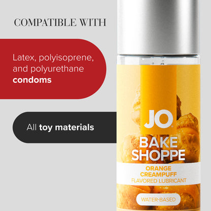 JO Bake Shoppe - Orange Creampuff - Orange Creampuff Flavoured Water Based Lubricant - 60 ml Bottle JO
