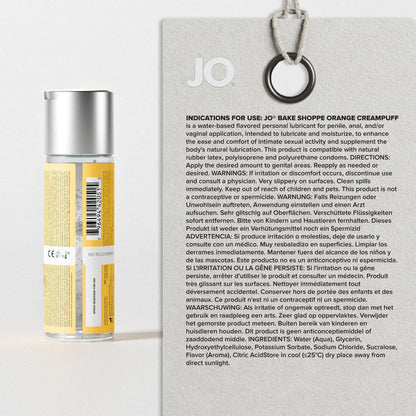 JO Bake Shoppe - Orange Creampuff - Orange Creampuff Flavoured Water Based Lubricant - 60 ml Bottle JO