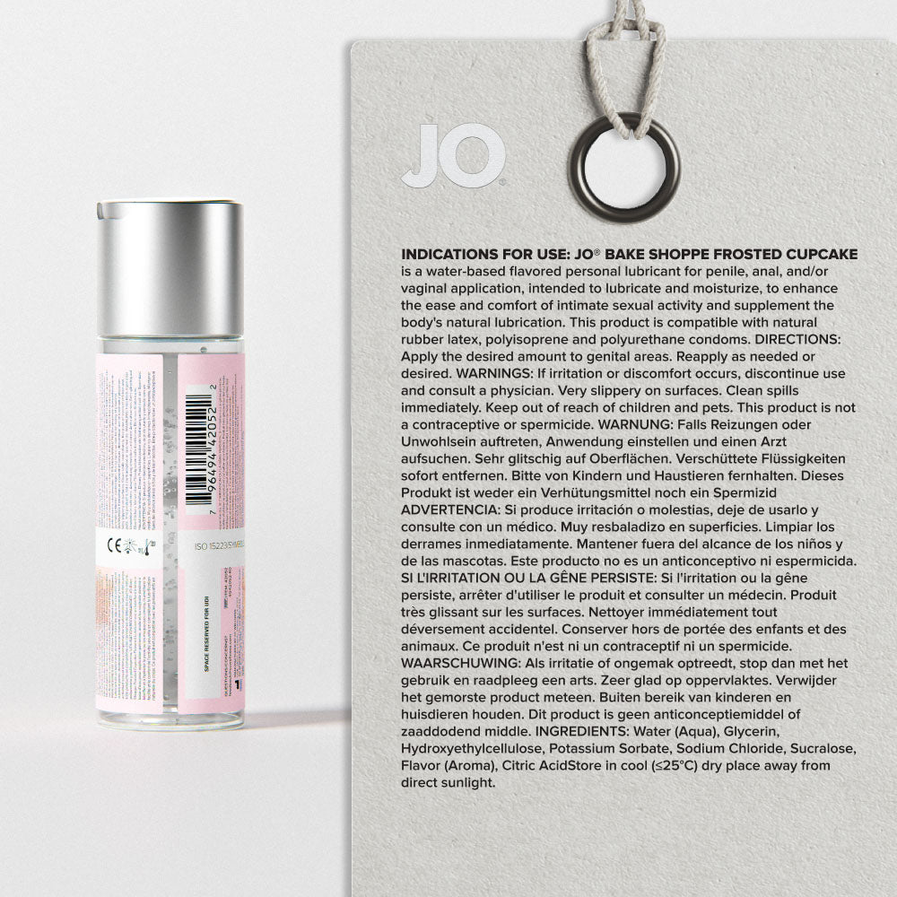 JO Bake Shoppe - Frosted Cupcake - Frosted Cupcake Flavoured Water Based Lubricant - 60 ml Bottle JO
