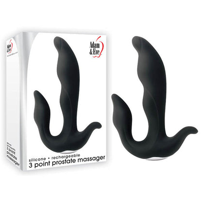 Adam & Eve 3-Point Prostate Massager - Black USB Rechargable Vibrating Prostate Massager Adam & Eve