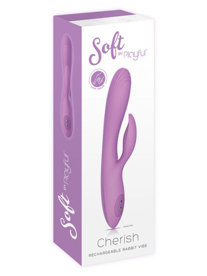 Soft By Playful Cherish - Rechargeable Rabbit Vibrator Purple  - Club X