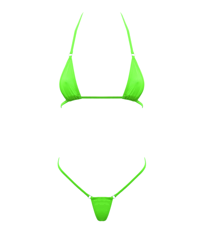 Bik002 Spandex Fabric Micro Bikini Green - Club X