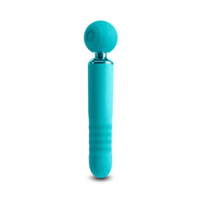 Revel Fae - Teal 19.5 cm USB Rechargeable Thrusting Massage Wand w/ Air Pulsation  - Club X