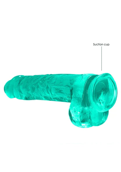 Realrock Realistic Penis with Balls Turquoise Green - 9" / 22 cm Dildo - Club X