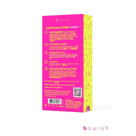 Bwild Classic Bunny Infinite Sunset Pink 15.2 cm USB Rechargeable Rabbit Vibrator  - Club X