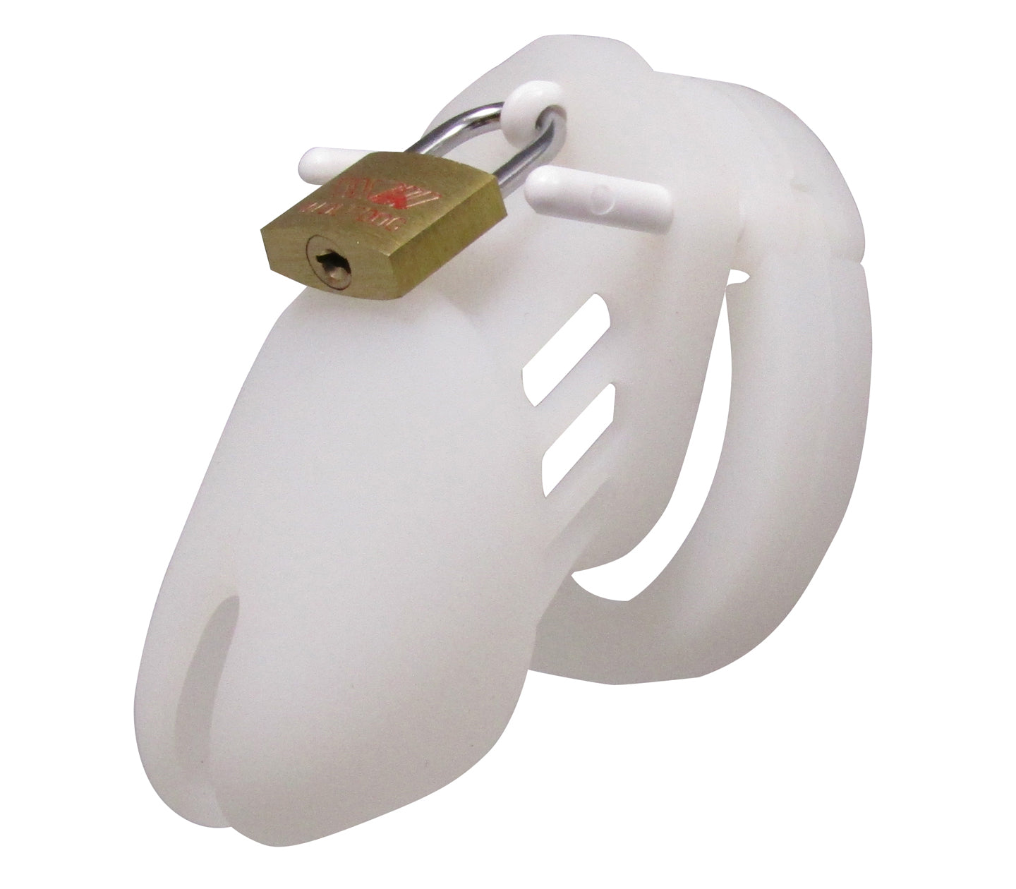 Lil Cockcage 009 Silicone Cock Cages W/ Interchangeable Rings White Long - Club X