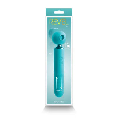 Revel Fae - Teal 19.5 cm USB Rechargeable Thrusting Massage Wand w/ Air Pulsation  - Club X