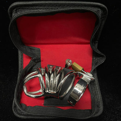 4-Ring Locking Chastity Cage With Screws 35Mm  - Club X