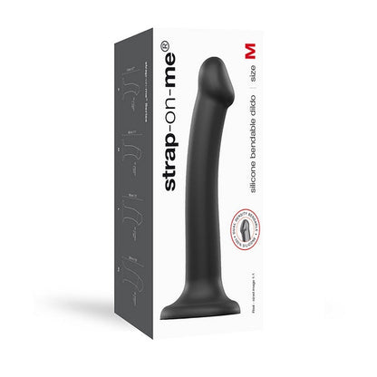 Strap On Me Dual Density Dildo Black Medium Strap-on-me