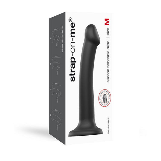 Strap On Me Dual Density Dildo Black Medium Strap-on-me