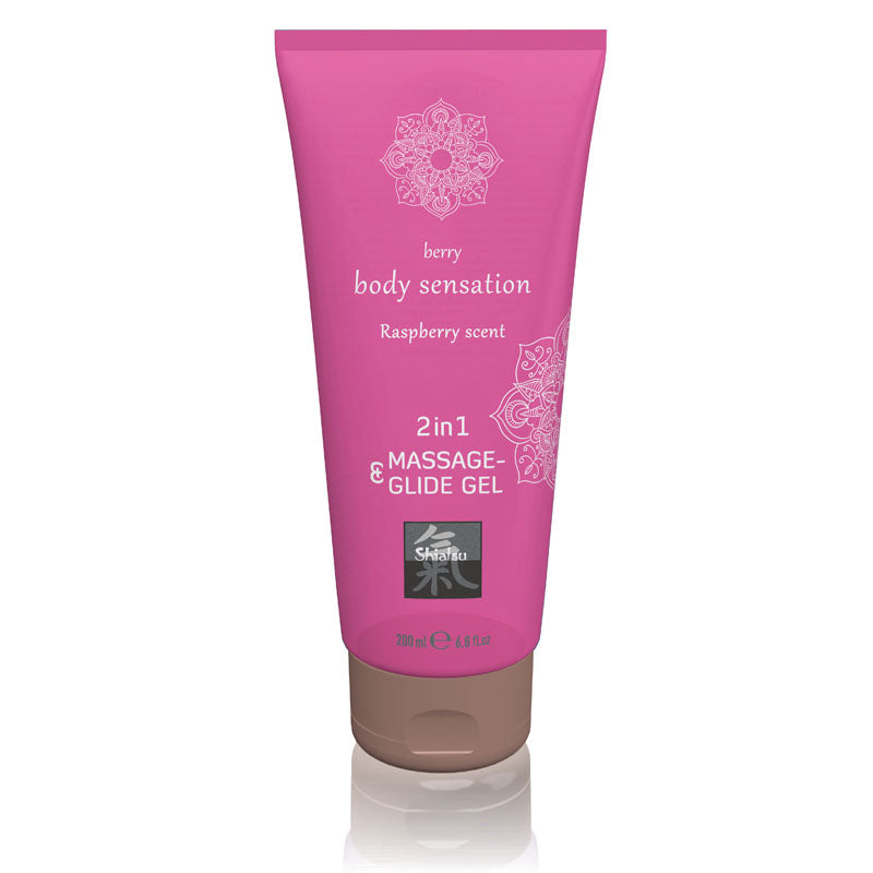 SHIATSU 2in1 Massage & Glide Gel - Raspberry Scented - 200 ml Default Title - Club X