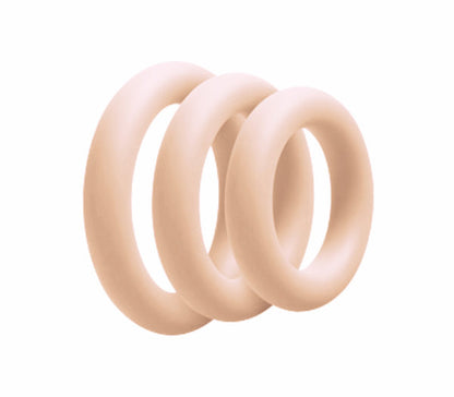 Rin027 Silicone Fat Boy Cock Ring 3 Pack Nude - Club X
