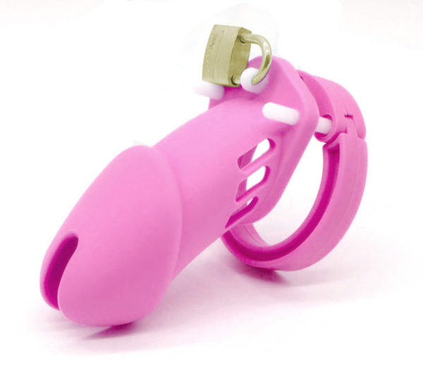 Lil Cockcage 009 Silicone Cock Cages W/ Interchangeable Rings Pink Long - Club X