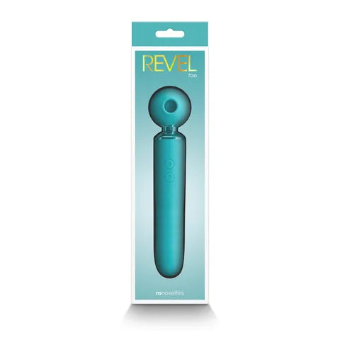 Revel Fae - Teal 19.5 cm USB Rechargeable Thrusting Massage Wand w/ Air Pulsation  - Club X