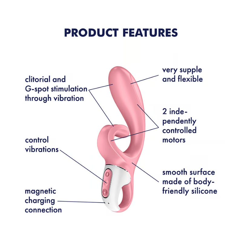 Satisfyer Hug Me Rabbit Vibe App Control - Pink  - Club X