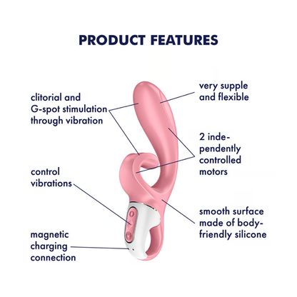 Satisfyer Hug Me Rabbit Vibe App Control - Pink  - Club X