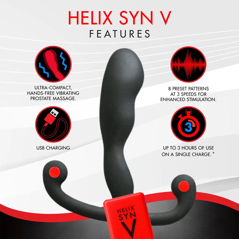 Aneros Helix Syn V - Black USB Rechargeable Vibrating Prostate Massager Aneros