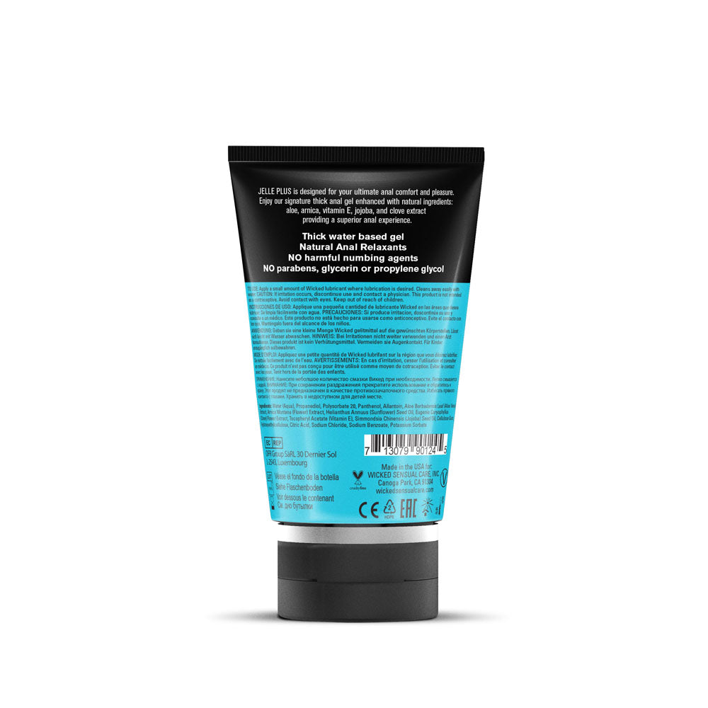 Wicked Jelle Plus - Relaxing Water Based Anal Lubricant - 120 ml Bottle Wicked