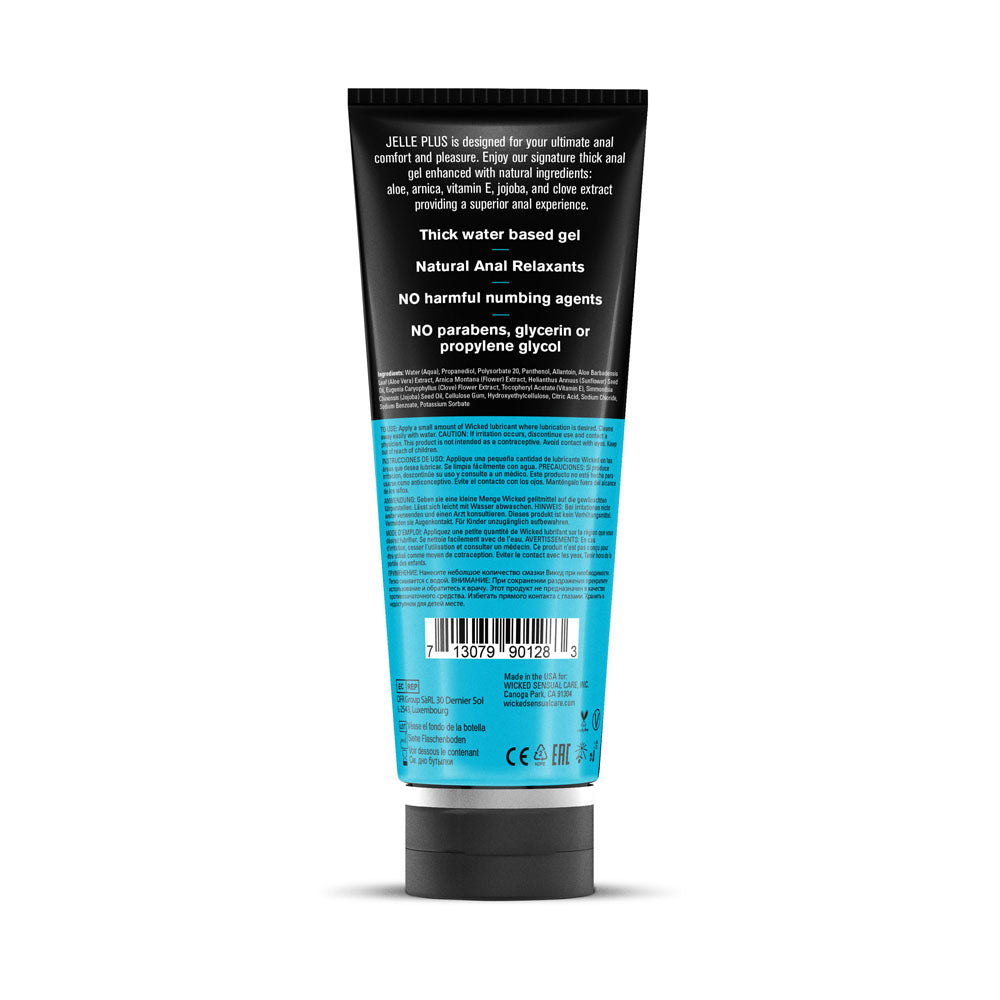 Wicked Jelle Plus - Relaxing Water Based Anal Lubricant - 240 ml Bottle Wicked