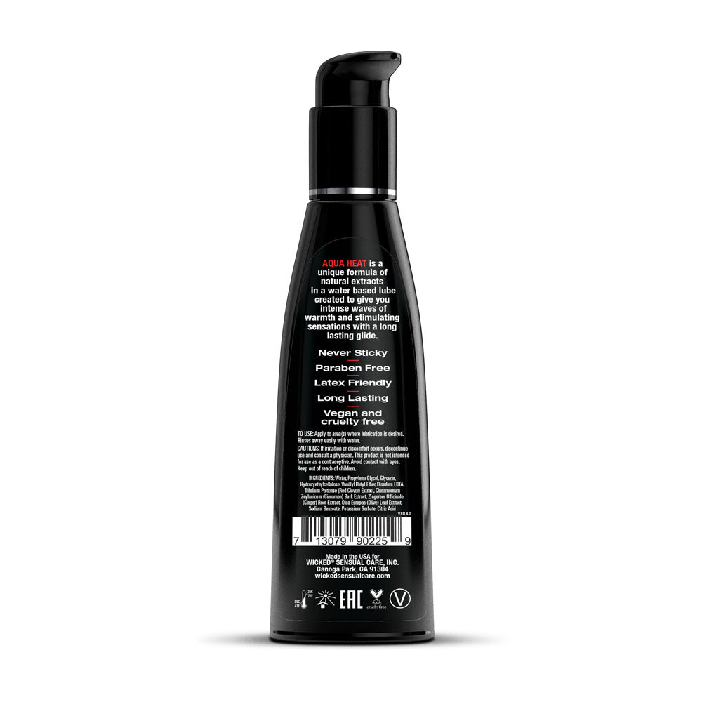 Wicked Aqua Heat - Warming Water Based Lubricant - 120 ml (4 oz) Bottle Wicked
